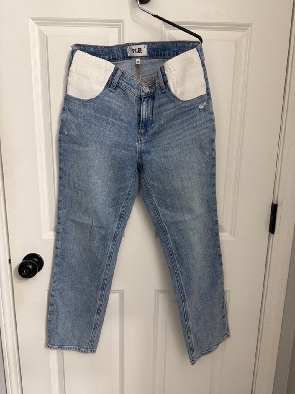 PAIGE Noella Straight Leg Jeans in Light Blue Liza size 26 pregnancy